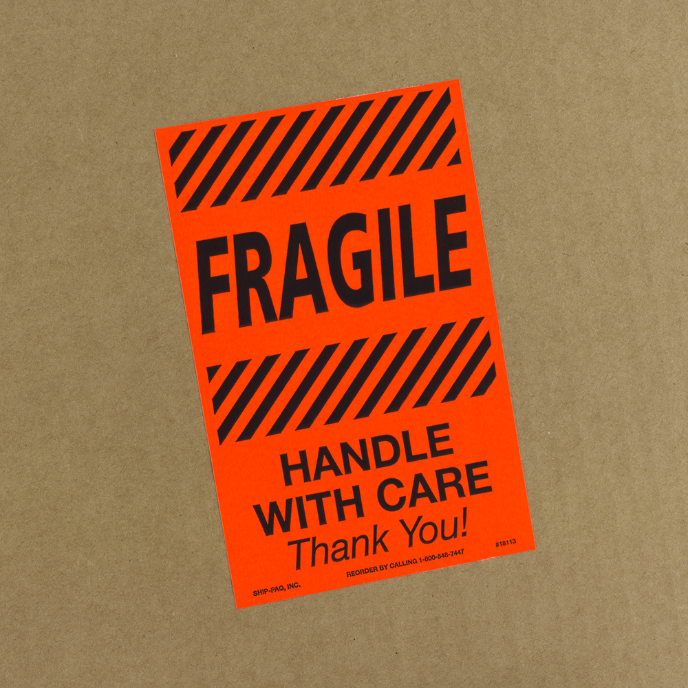 1 Roll OPEN THIS END HWC Fragile Shipping Stickers 1" x 3" / 100 Labels 