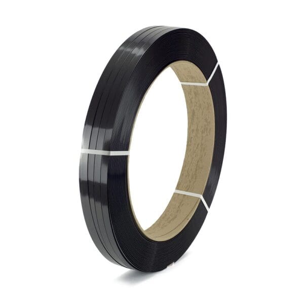 Green and black Hand Grade Dry Polyester Strapping for heavy-duty applications