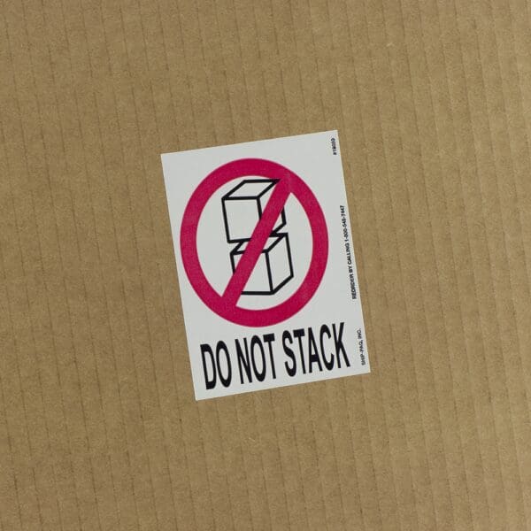 Do Not Stack labels with strong adhesive and high visibility for shipping in the Labels category